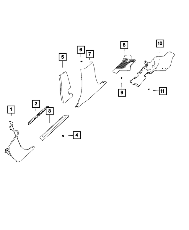 1GG71DX9AB - Interior Trim: Scuff Plate, Left for Dodge: Durango | Jeep: Grand Cherokee, Grand Cherokee WK Image