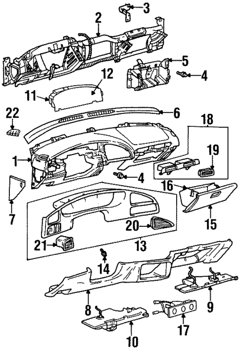 Instrument Panel for 1997 Oldsmobile Achieva #0