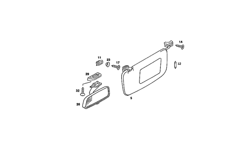 Roof Attachment Parts, Door Edge Guard Sections, Panelling for 1986 Mercedes-Benz 560SL #0