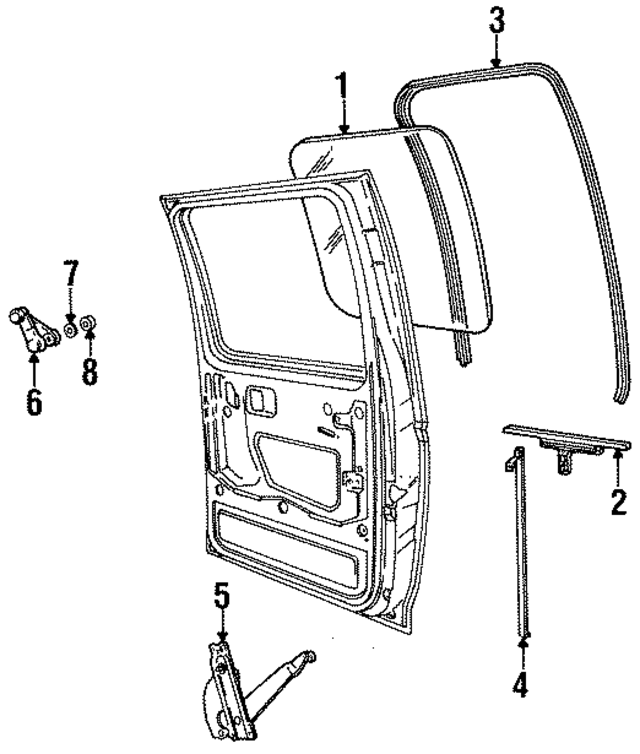 F5TZ3525713B - Body: Door Glass for Ford: F-250, F-250 HD, F-350 Image
