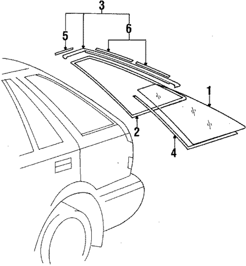 Glass & Hardware for 1989 Hyundai Excel #0