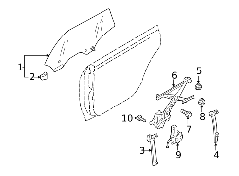 Glass - Rear Door for 2006 Subaru Legacy #0
