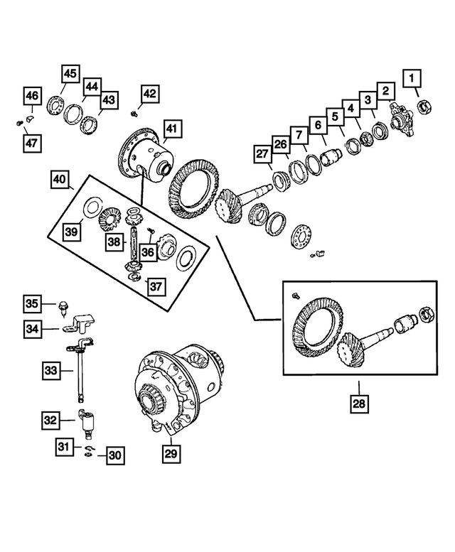 68040773AD - Rear Axle; Corporate 213 MM; Differential and Drive Line: Ring And Pinion Gear Kit for Mopar Image