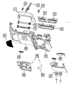 68384451AB - Interior Trim: Glove Box Lock Assembly Cylinder for Jeep: Gladiator, Wrangler Image