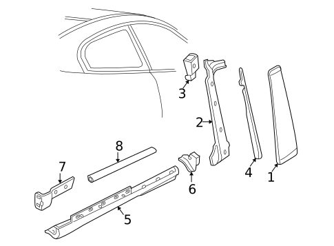 Exterior Trim - Pillars for 2004 Pontiac GTO #0