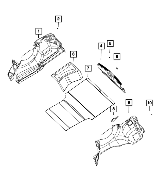 68408022AB - Interior Trim: Luggage Compartment Carpet for Mopar Image