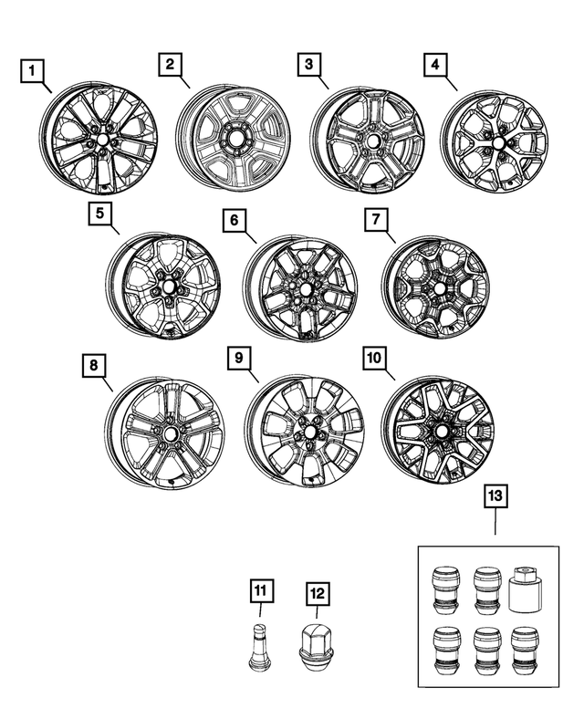 6SV82DD5AA - Wheels: Aluminum Wheel, Front Or Rear for Mopar Image image