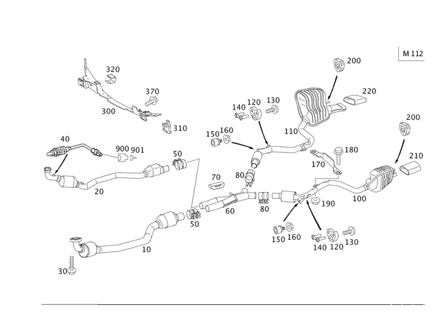 2304900727 - Exhaust System: Molding for Mercedes-Benz: SL550, SL600, SL65 AMG Image image