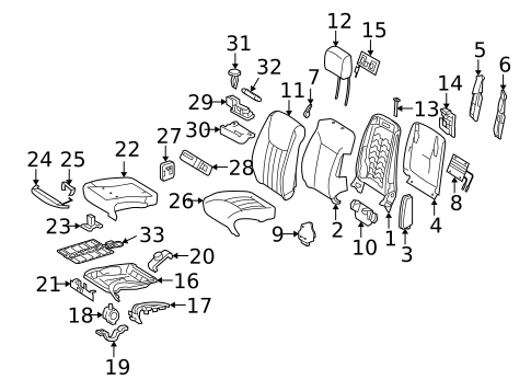 Front Seat Components for 2007 Mercedes-Benz R 63 AMG&reg; #3