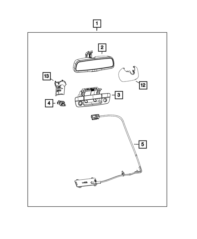 68104884AE - Mopar Accessories - Component Parts: Inside Rear View Mirror for Mopar Image