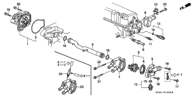 Water Pump - Thermostat for 2000 Honda Civic #0