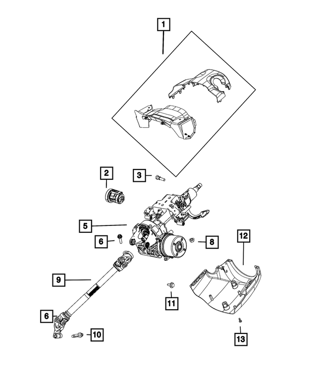 6WK44DX9AB - Steering: Steering Column Shroud for Mopar Image image