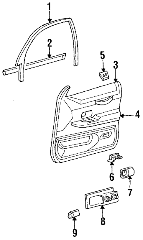 Interior Trim - Front Door for 1995 Ford Crown Victoria #0