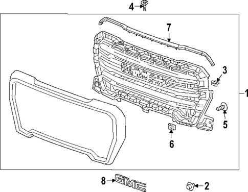 Grille & Components for 2021 GMC Sierra 1500 #0