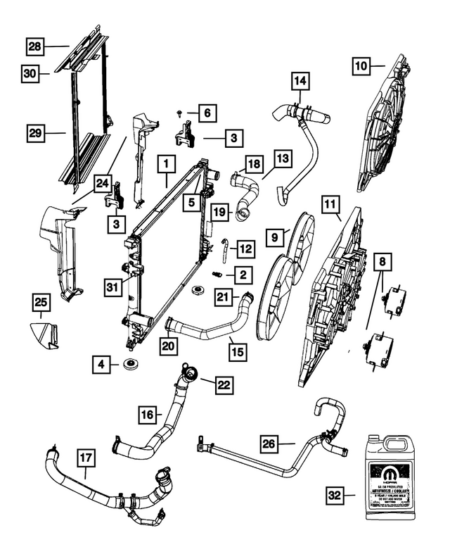 4806237AH - : Radiator Side Air Seal, Left for Mopar Image