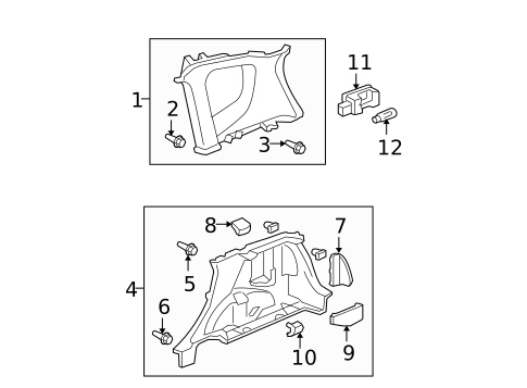 Interior Trim - Quarter Panels for 2008 Honda Fit #0