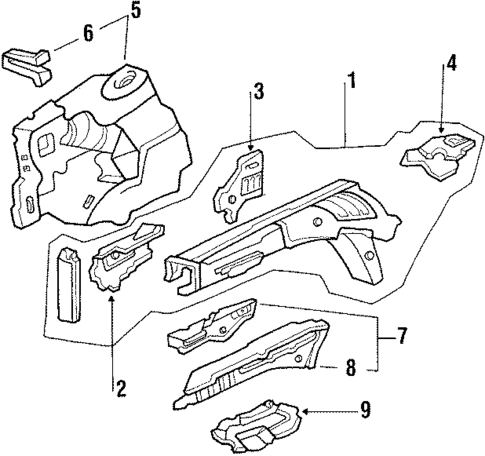 Structural Components & Rails for 1987 Acura Integra #0