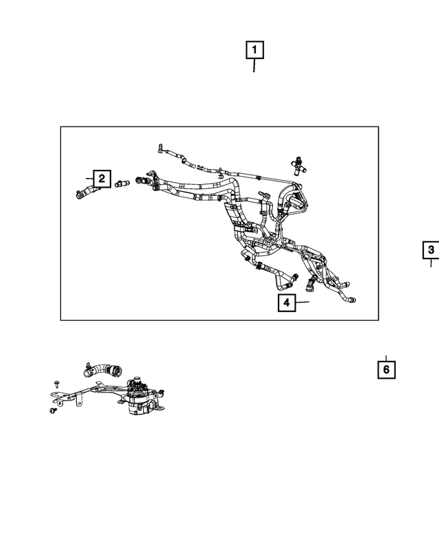 68281056AJ - Cooling: Heater Supply And Return Hose And Tube for Mopar Image image