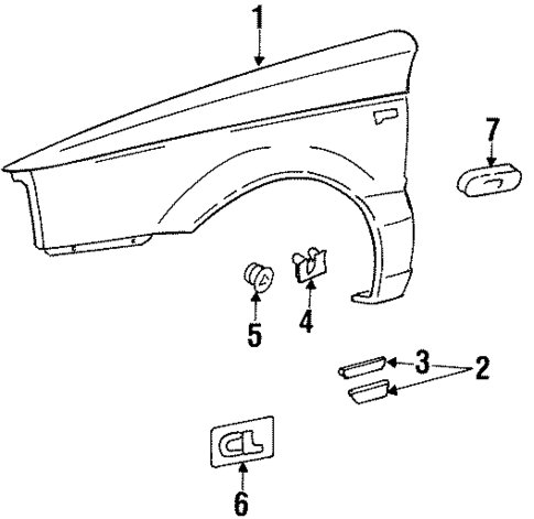 Exterior Trim - Fender for 1994 Volkswagen Passat #0
