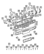 68349549AC - Frame, Bumper and Fascia: Rear Bumper Bracket, Left for Jeep: Wrangler Image