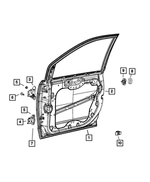 4894917AK - Doors, Door Mirrors and Related Parts: Front Door, Left for Mopar Image