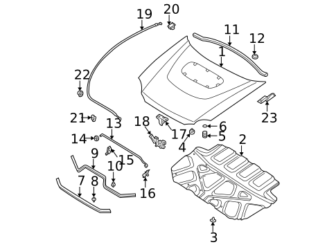 Hood & Components for 2003 Subaru Impreza #0