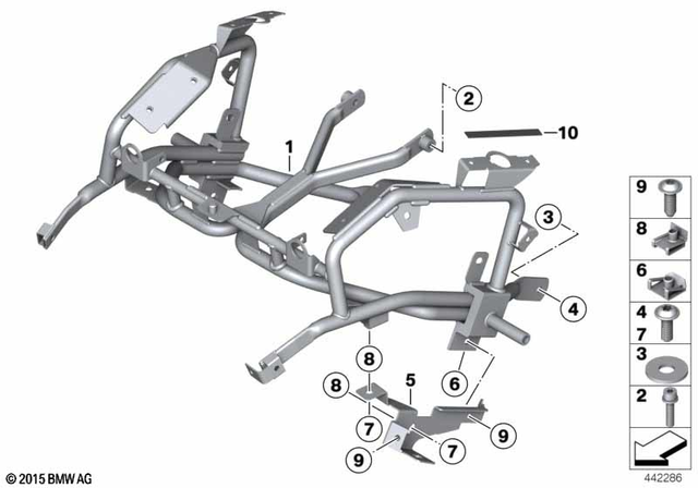 46637701558 - Frame and Mounting Parts: Fairing Bracket -  for BMW-Motorrad Image