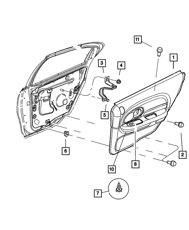« PQ521T5DB – Interior Trim : Garnissage De Porte Arrière Panneau, Côté Droit pour Mopar Image »