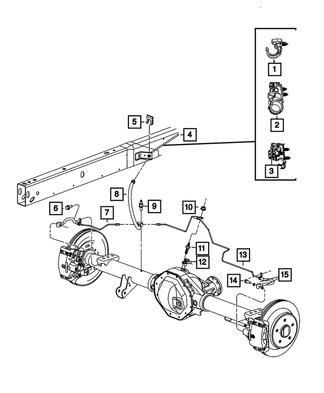68233077AD - Brakes: Brake Hose And Tube Assembly, Left Rear for Mopar Image