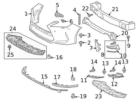 Bumper & Components - Front for 2022 Lexus RX450h #0