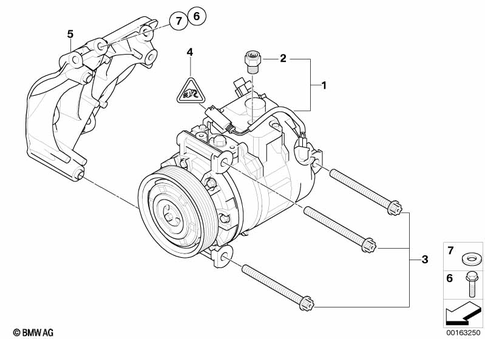 Compressor, Magnetic Clutch for 2010 BMW 535xi #0