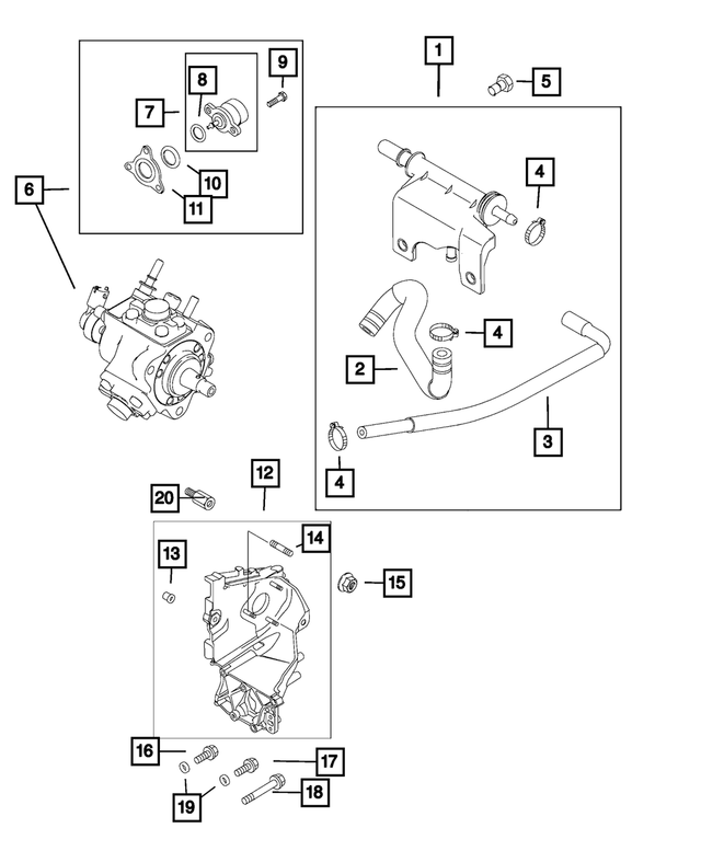 68101424AA - Fuel: Hex Flange Nut for Fiat: 500L | Jeep: Compass, Renegade | Ram: ProMaster City Image