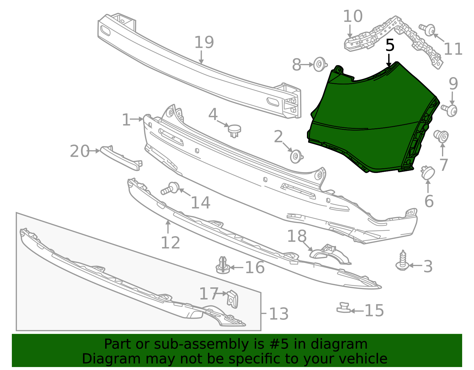 2023-2026 Honda HR-V Corner Cover 04717-3W0-A00ZZ | Honda Factory