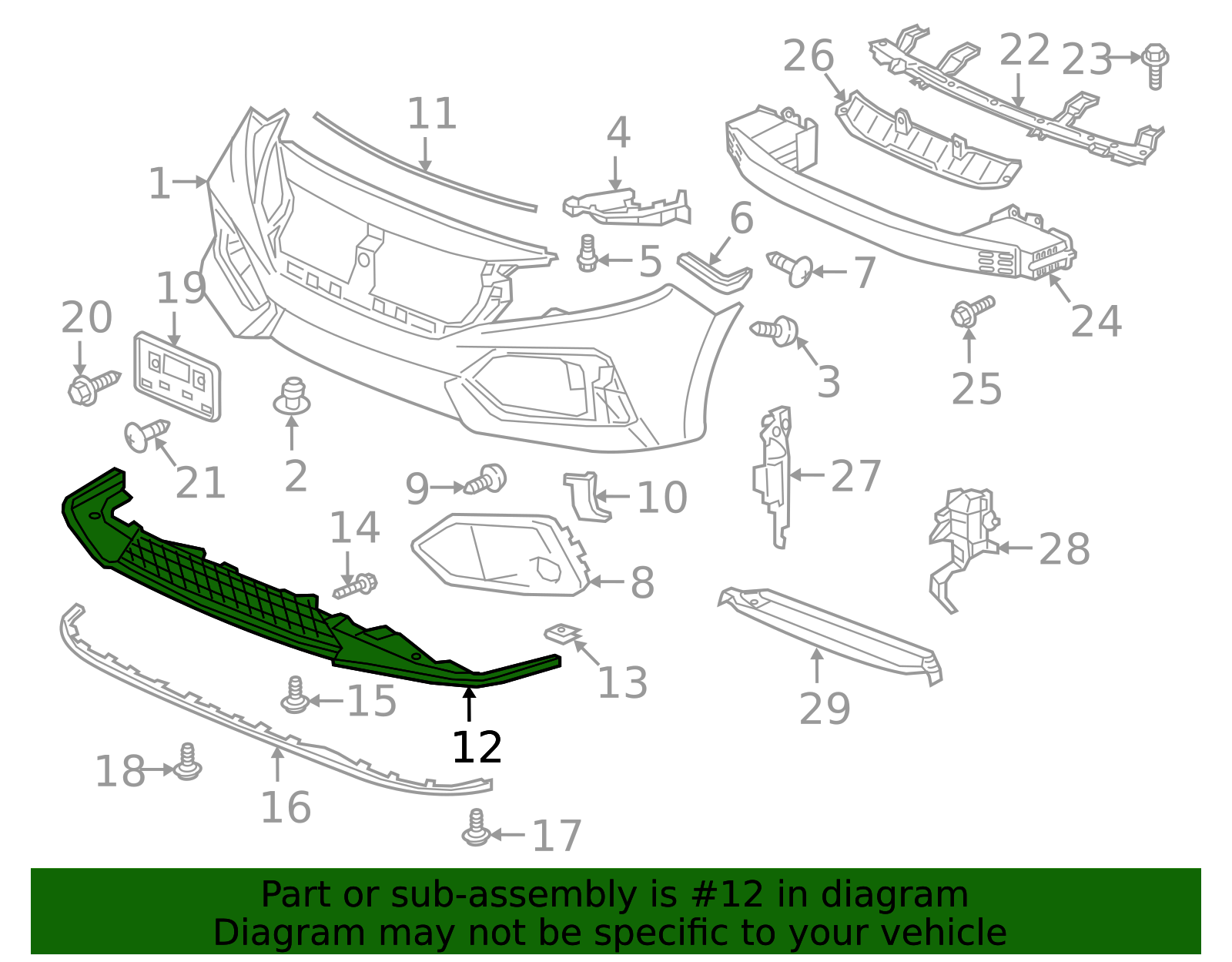 2017-2020 Honda Civic Lower Grille 71102-TBF-A00 | OEM Parts Online