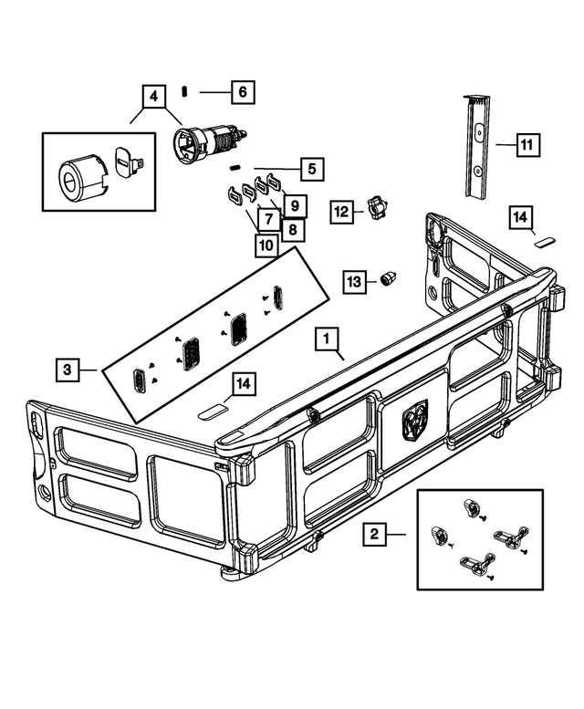 68061347AA - Body Sheet Metal Except Doors: Truck Bed Divider Grip Lock Kit for Mopar Image