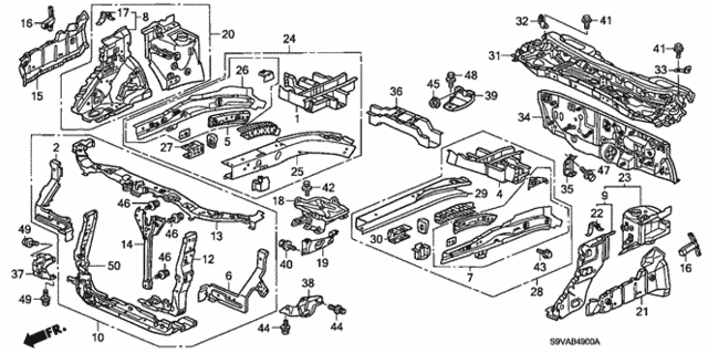 Front Bulkhead - Dashboard for 2008 Honda Pilot #0