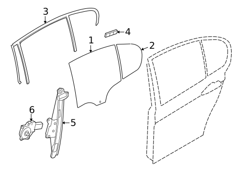 Glass - Rear Door for 2017 BMW 340i #0