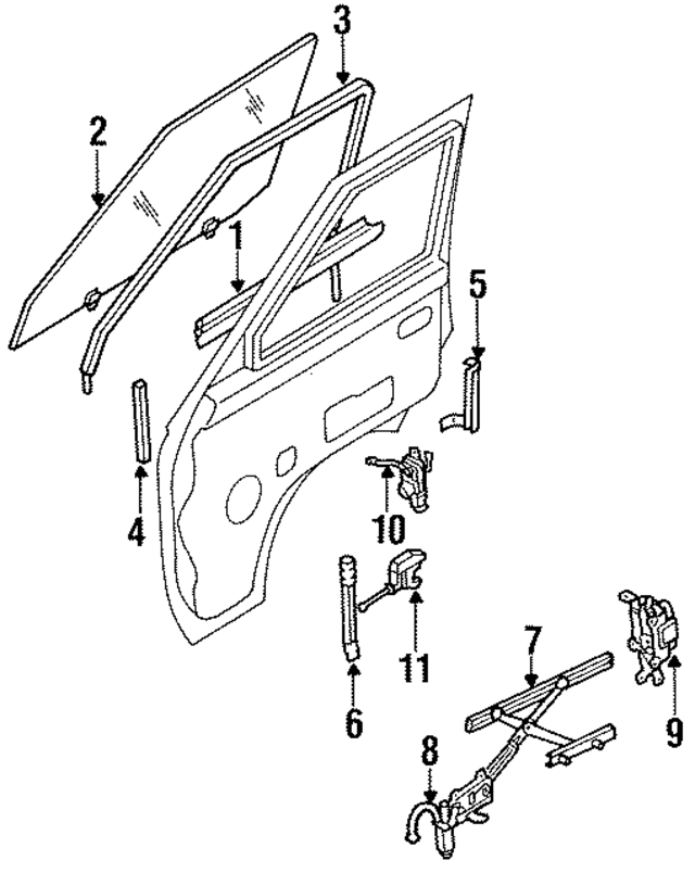 80821G5101 - Body: Belt Weather-Strip for Nissan: Van Image