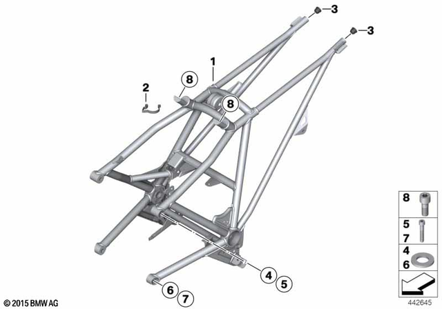 7129903725 - Frame and Mounting Parts: Asa-Bolt - M12X45-8.8 zns for BMW-Motorrad Image
