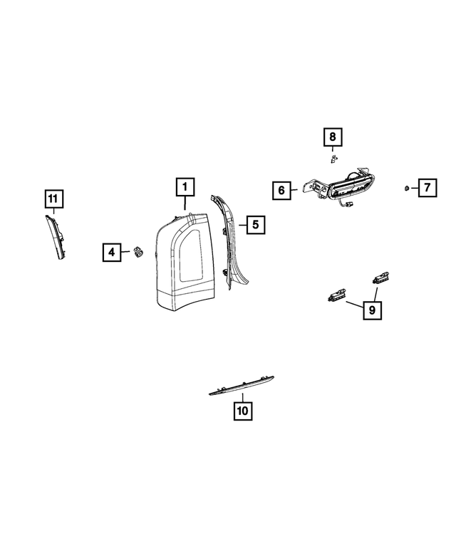 68196293AD - Electrical: Tail Stop Turn Lamp, Left for Mopar Image