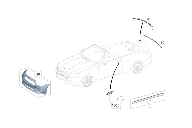 2386905103 - Outside Attachment Parts: Trim, Longitudinal Member for Mercedes-Benz: E400, E450, E53 AMG Image
