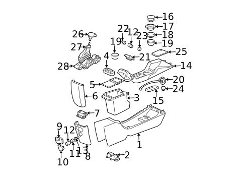 Front Console for 2005 Chevrolet Monte Carlo #0