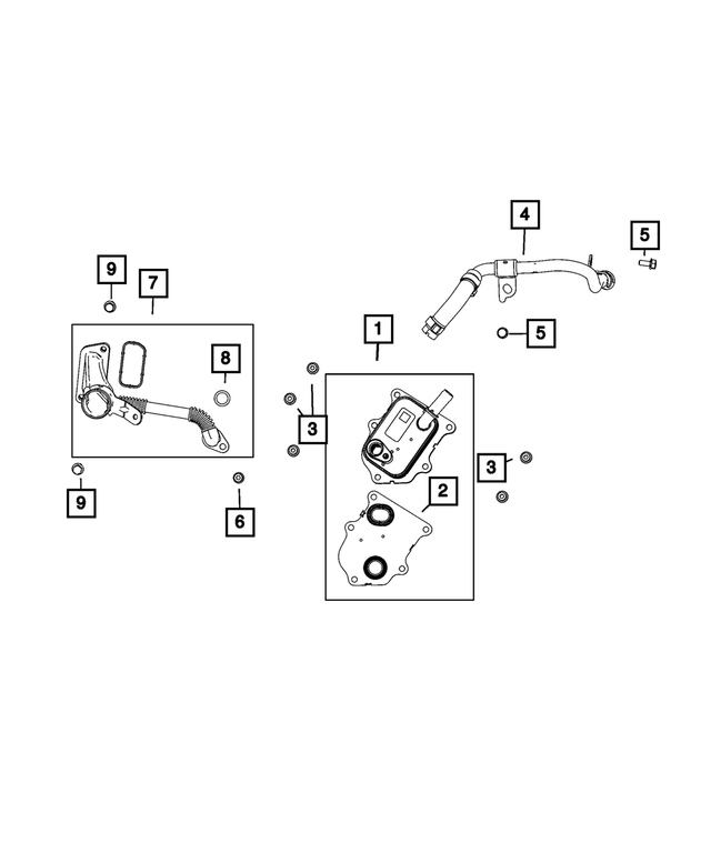 68497755AA - Engine: Engine Oil Cooler for Mopar Image