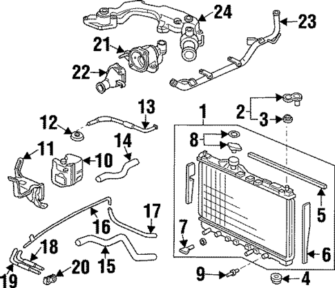 Radiator & Components for 1998 Acura TL #0