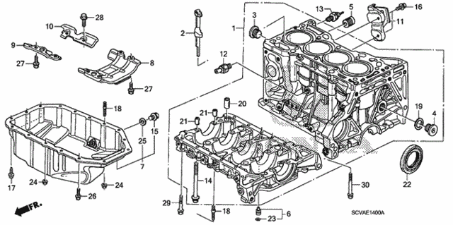 Cylinder Block - Oil Pan for 2008 Honda Element #0