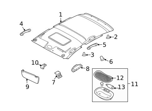 Interior Trim - Roof for 2011 Chevrolet Aveo #0