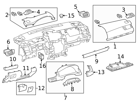 Instrument Panel Components for 2017 Toyota Camry #0