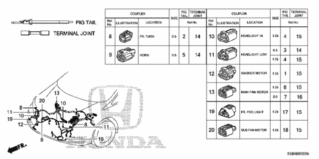 Electrical Connector (FR.) (1) for 2012 Honda Civic #0