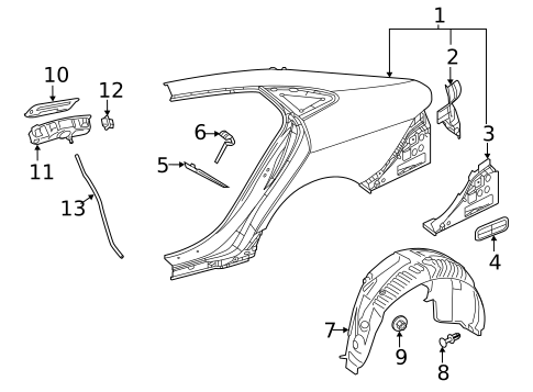 Quarter Panel & Components for 2021 Mercedes-Benz E350 #1