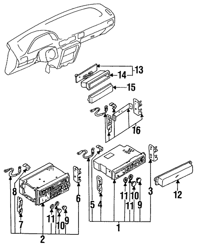 BR7366AT3 - : AM/FM CD Cassette Bracket for Mazda Image